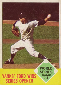1963 Topps Baseball Cards      142     Whitey Ford WS1
